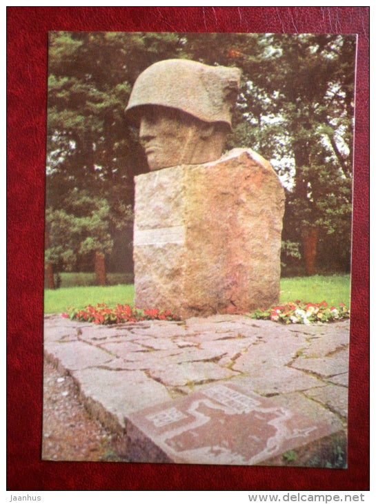 monument to Hiiumaa island defenders in Kärdla - Hiiumaa island - 1977 - Estonia USSR - unused - JH Postcards