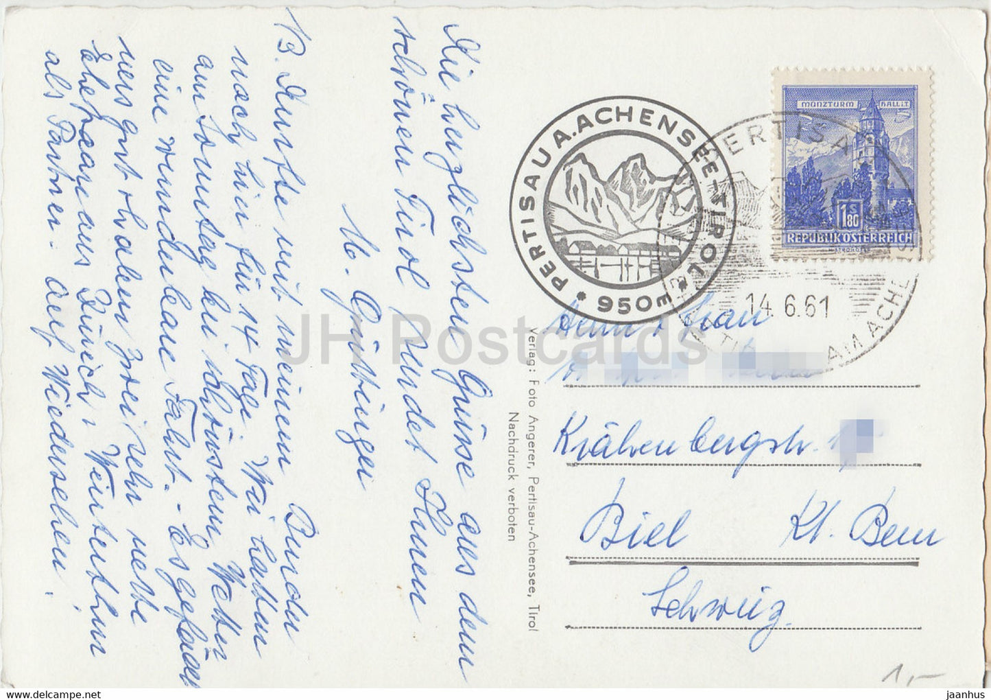 Pertisau Achensee - Tirol - Karwendelgebirge - 8022 - 1961 - Austria - used