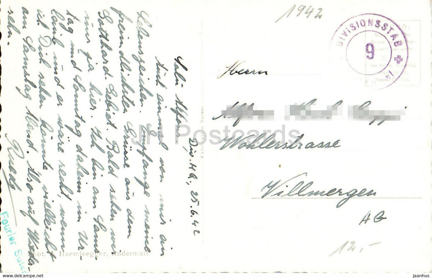 Andermatt gegen Furka - 5014 - Feldpost - military mail - old postcard - 1942 - Switzerland - used