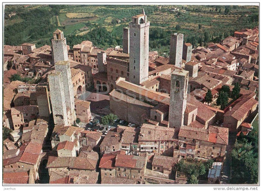 panorama dall`aereo - Città di San Gimignano - Siena - Toscana - 53037 - 12131 - Italia - Italy - unused - JH Postcards