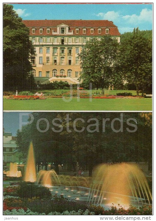 Bad Eilsen - Im Kurpark Fürstenhof und Brunnenallee - fountain - 4963 - Germany - 1977 gelaufen - JH Postcards