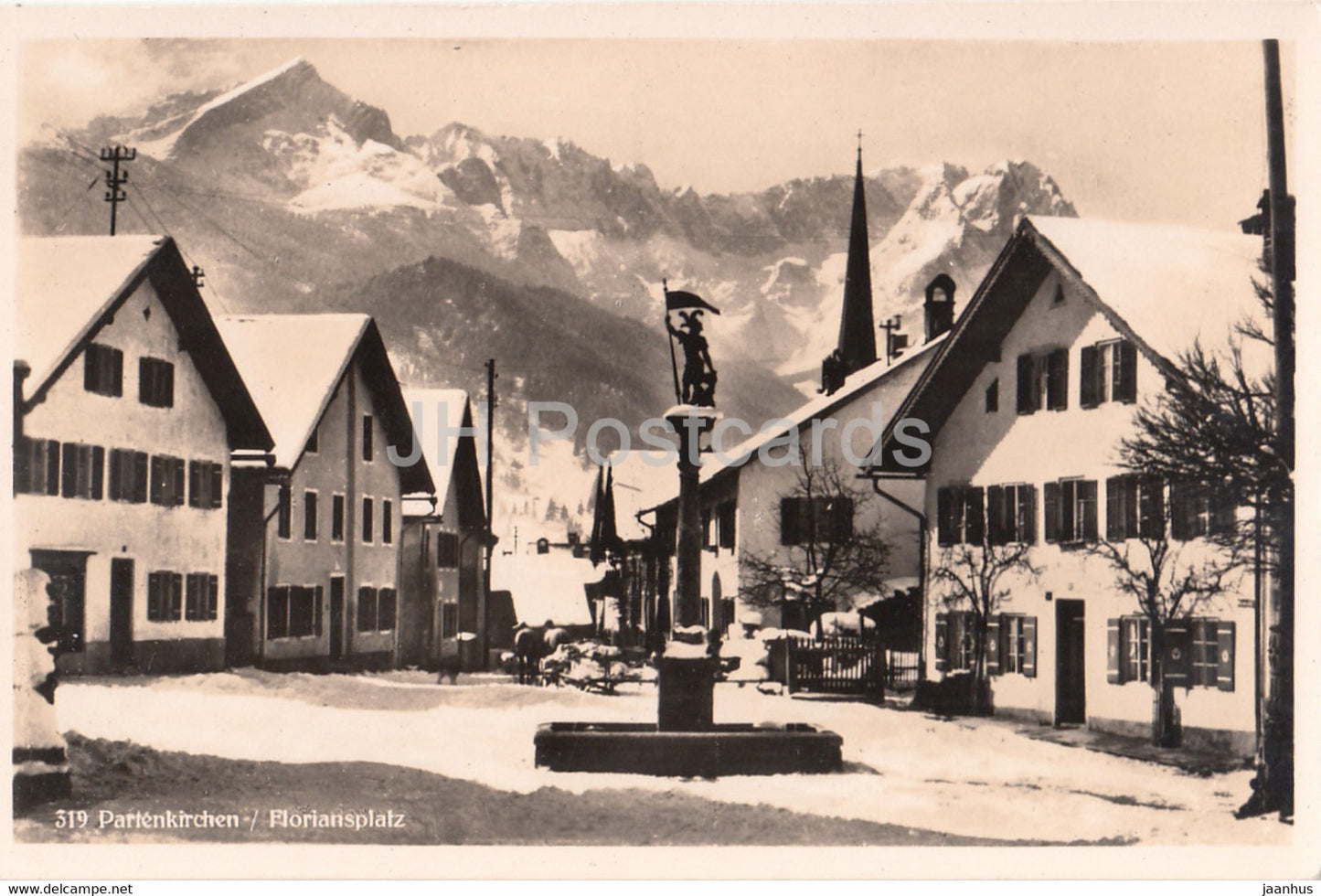 Partenkirchen - Floriansplatz - 319 - old postcard - Germany - unused - JH Postcards