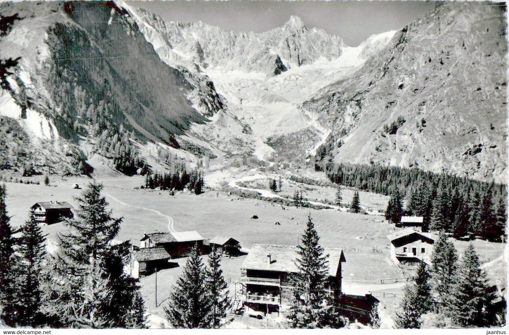 La Fouly 1600 m - et le Tour Noir 3844 m - 3753 - old postcard - Switzerland - unused - JH Postcards