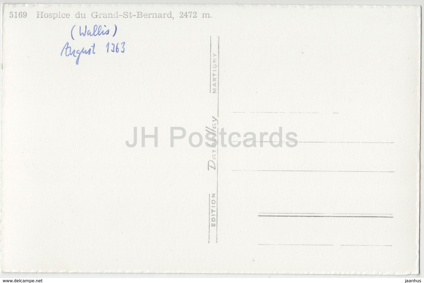 Hospice du Grand-St-Bernard - 5169 - Switzerland - 1963 - used