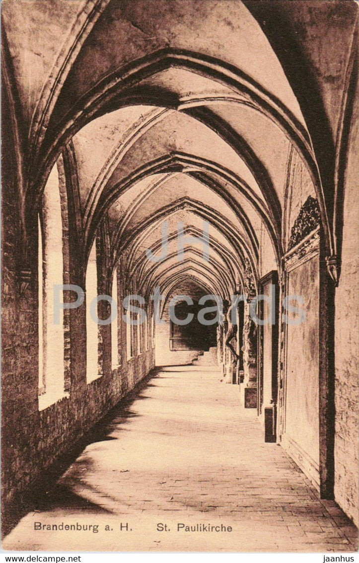 Brandenburg a H - St Paulikirche - church - 19 - old postcard - Germany - unused - JH Postcards