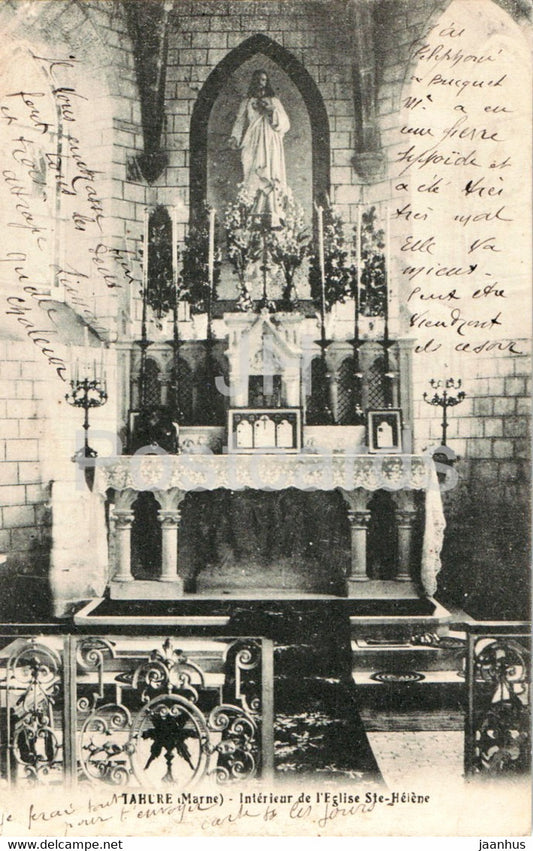 Tahure - Interieur de l'Eglise Ste Helene - church - old postcard - 1908 - France - used - JH Postcards