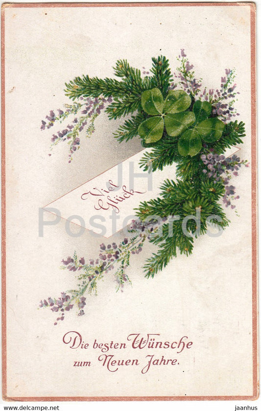 New Year Greeting Card - Die besten Wunsche zum Neuen Jahre - BR 9609 - old postcard - Germany - unused - JH Postcards