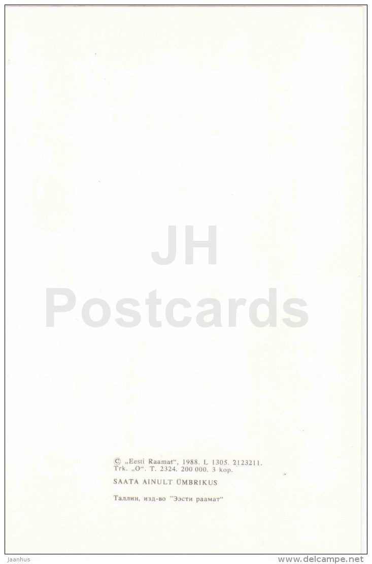 New Year Greeting Card - horseshoe - elves - REPRODUCTION ! - 1988 - Estonia USSR - unused - JH Postcards