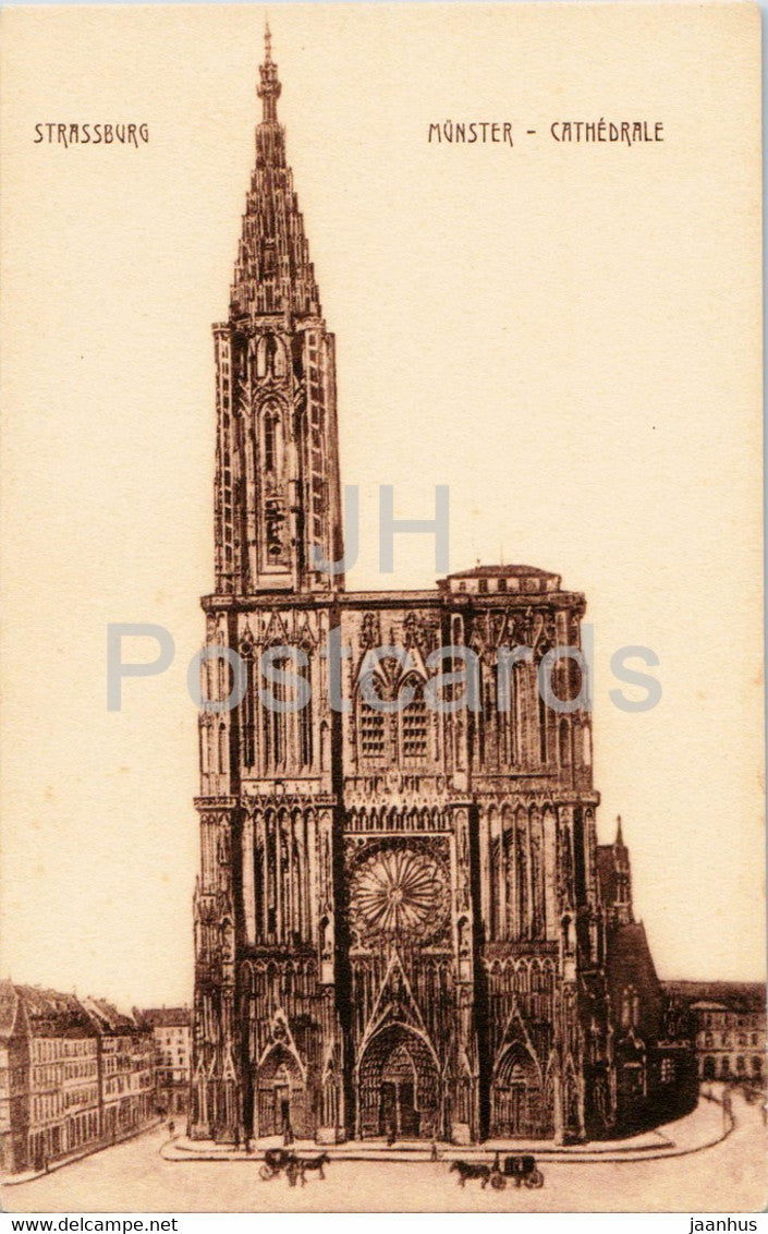 Strasbourg - Strassburg - Muster - Cathedrale - cathedral - old postcard - France - unused - JH Postcards