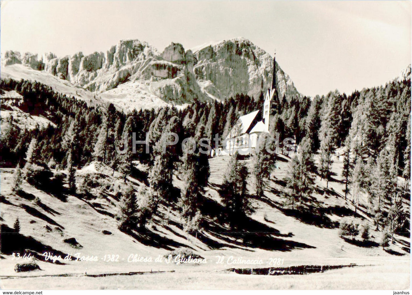 Vigo di Fassa - Chiesa di S Giuliana - Il Catinaccio - church - Italy - used - JH Postcards