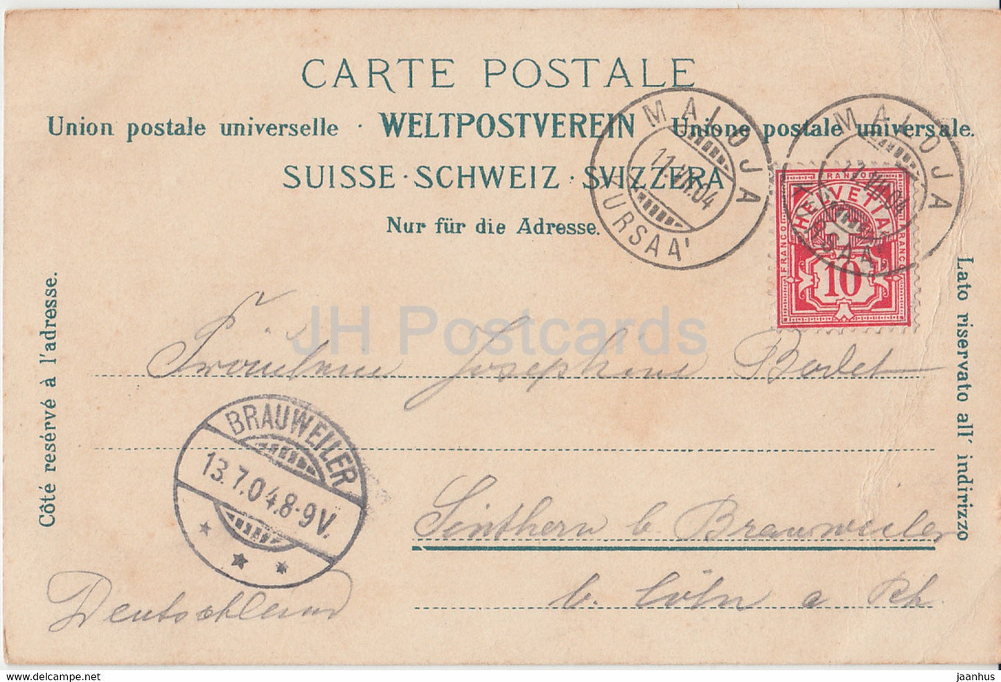 Sils Maria - 6780 - old postcard - 1904 - Switzerland - used