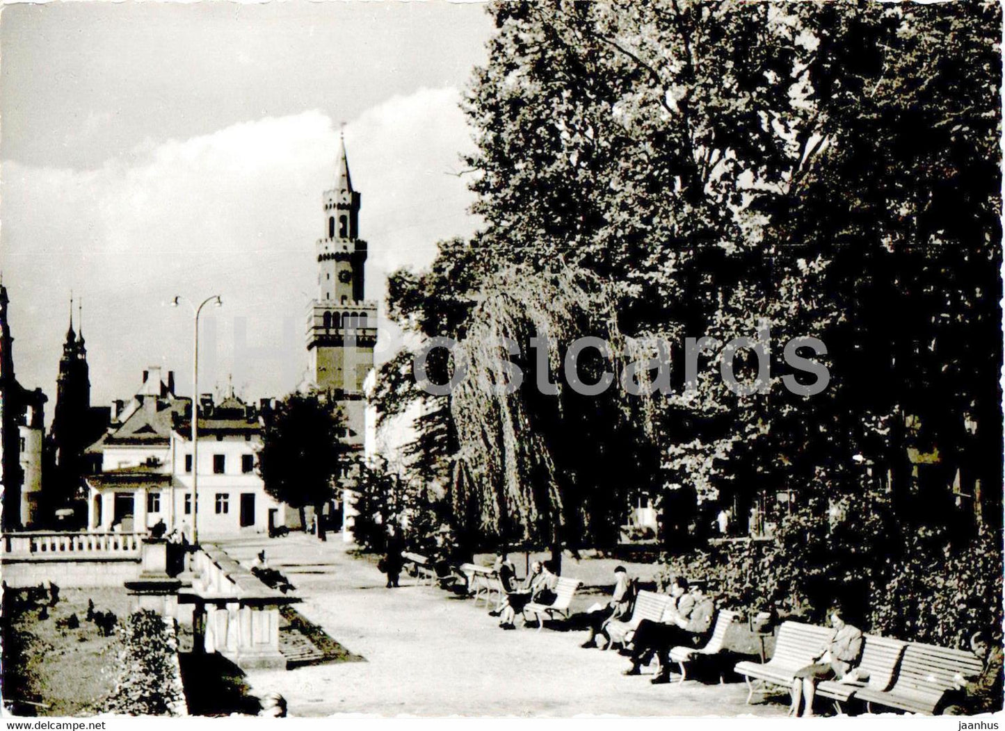 Opole - Plac Wolnosci - square - old postcard - Poland - unused - JH Postcards