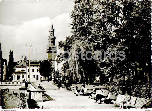 Opole - Plac Wolnosci - square - old postcard - Poland - unused - JH Postcards