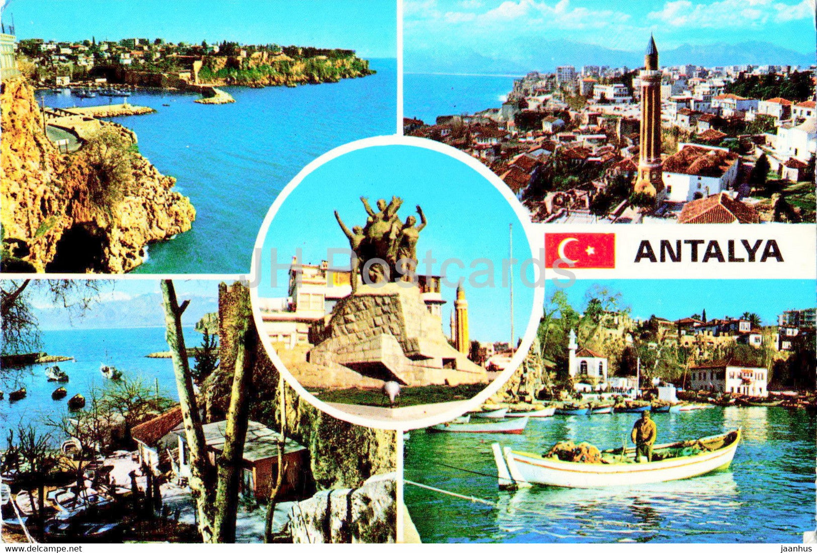 Antalya - Views from the City - boat - multiview - 1625 - Hitit - 1976 - Turkey - used - JH Postcards