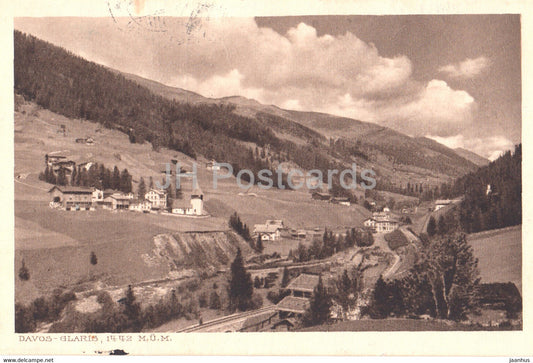 Glaris Davos - 1442 m - old postcard -  1920 - Switzerland - used - JH Postcards