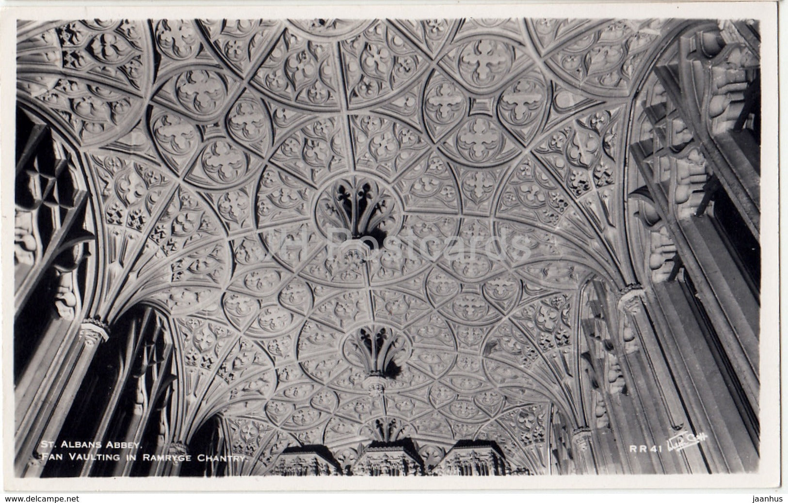 St. Albans Abbey - Fan Vaulting in Ramryge Chantry - RR 41 - 1961 - United Kingdom - England - used - JH Postcards