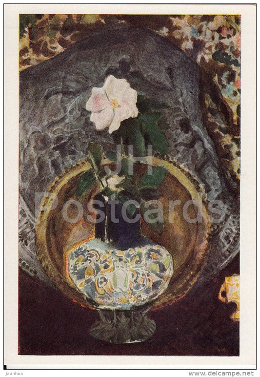 painting by M. Vrubel - Briar - flowers - vase - Russian art - 1965 - Russia USSR - unused - JH Postcards