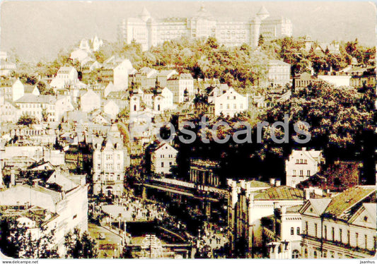 Karlovy Vary - View of the Colonnade and Sanatorium Imperial - Czech Republic - Czechoslovakia - unused - JH Postcards