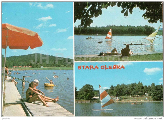 Stara Oleska - beach - windsurf - Czechoslovakia - Czech - used 1987 - JH Postcards