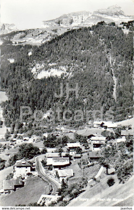 Le Sepey et Tour de Mayen - 1687 - 1966 - Switzerland - unused - JH Postcards