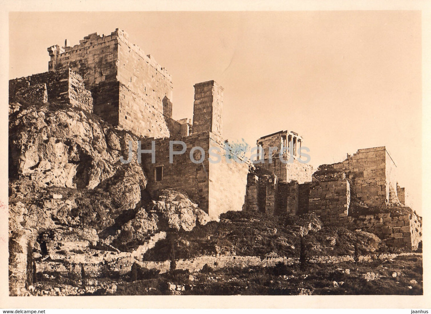 Athens - Akropolis - Pinakothek - Agrippa monument - Nike Temple - Ancient Greece - old postcard - Greece - unused - JH Postcards