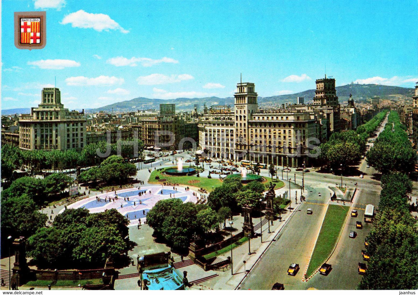 Barcelona - Placa de Catalunya - Passeig de Gracia - square - promenade - 30 - Spain - unused - JH Postcards