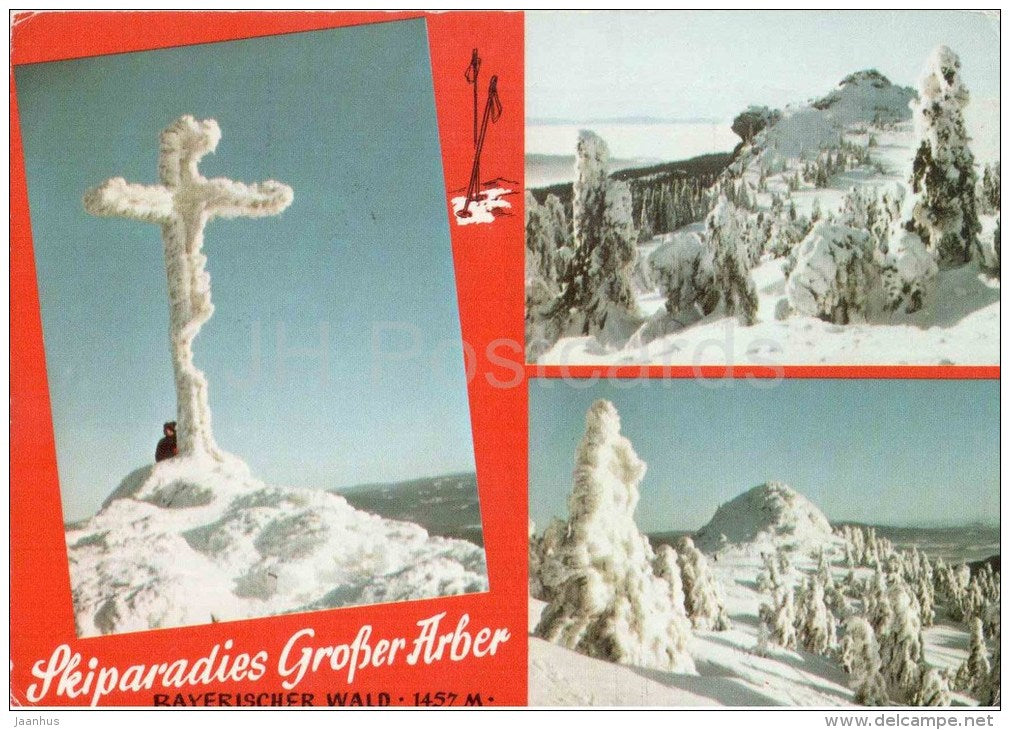 Skiparadies Grosser Arber , Bayerischer Wald , 1457 m - mountains - 2560/0 - Germany - 1973 gelaufen - JH Postcards