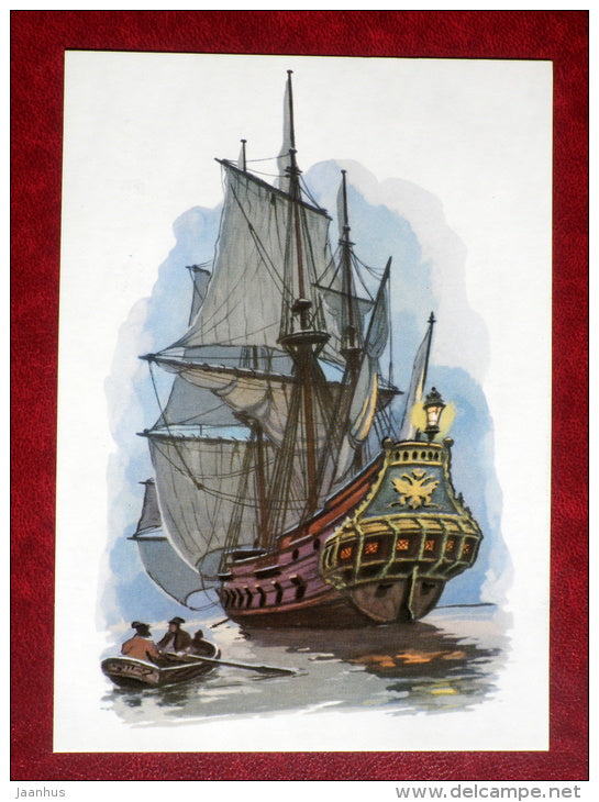 Russian frigate Oryol - by I. Rodinov - sailing ship - 1975 - Russia USSR - unused - JH Postcards