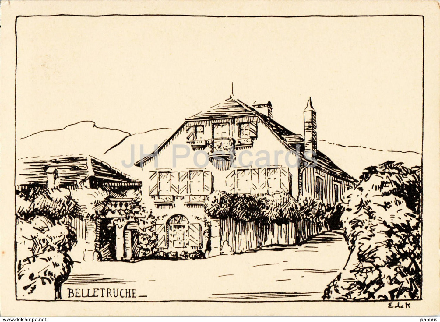 Belletruche - illustration - old postcard - 1948 - Switzerland - used - JH Postcards