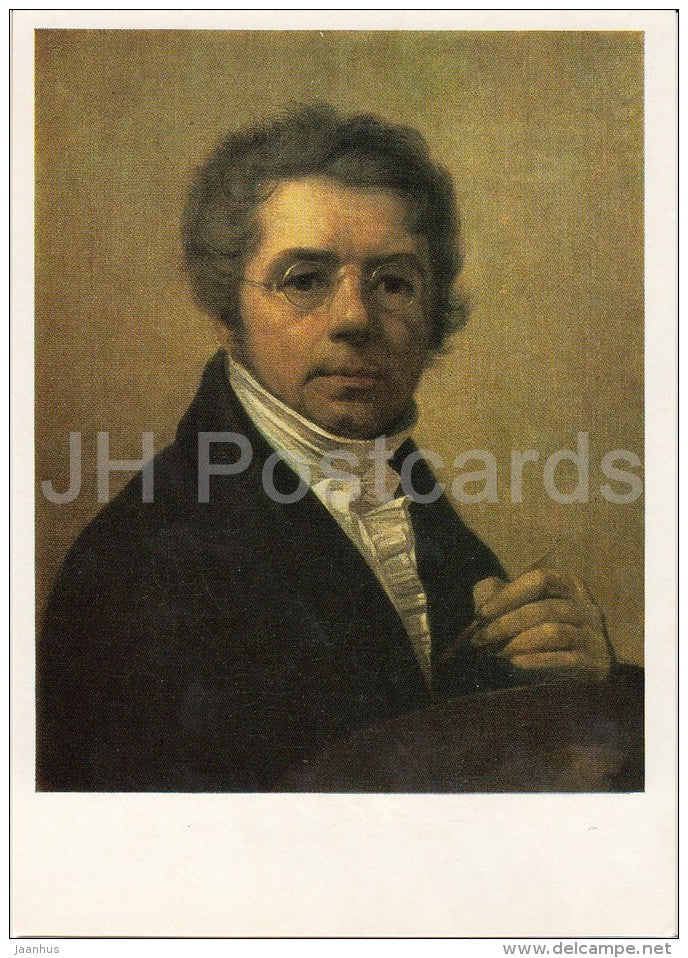 painting by A. Venetsianov - Self-Portrait , 1811 - Russian art - Russia USSR - 1987 - unused - JH Postcards