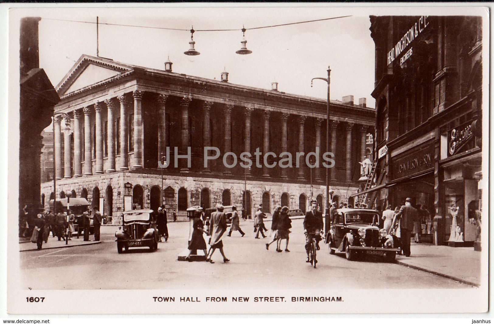 Birmingham - Town Hall from New Street - cars - 1607 - United Kingdom - England - used - JH Postcards