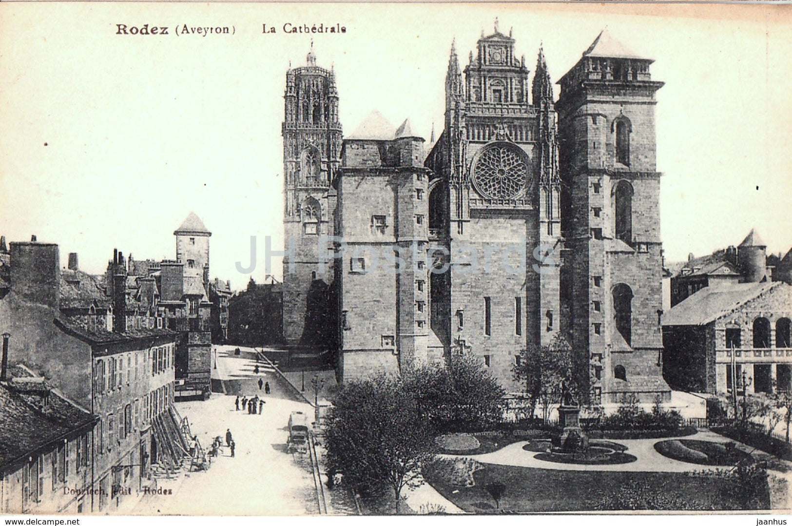 Rodez - La Cathedrale - cathedral - old postcard - France - used - JH Postcards