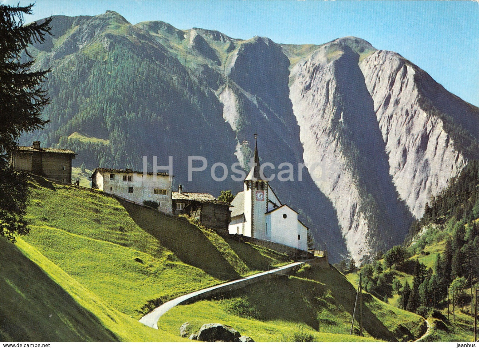 Binn 1401 m - Wallis - Kirche mit Breithorn - church - 1976 - Switzerland - used - JH Postcards