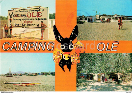 Camping Ole - Oliva - multiview - beach - 1990 - Spain - used - JH Postcards