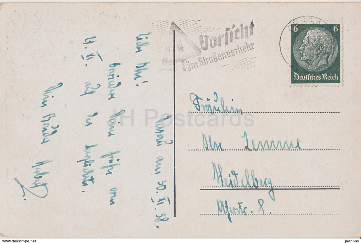 Worlitzer Park - Das Schloss - alte Postkarte - 1938 - Deutschland - gebraucht