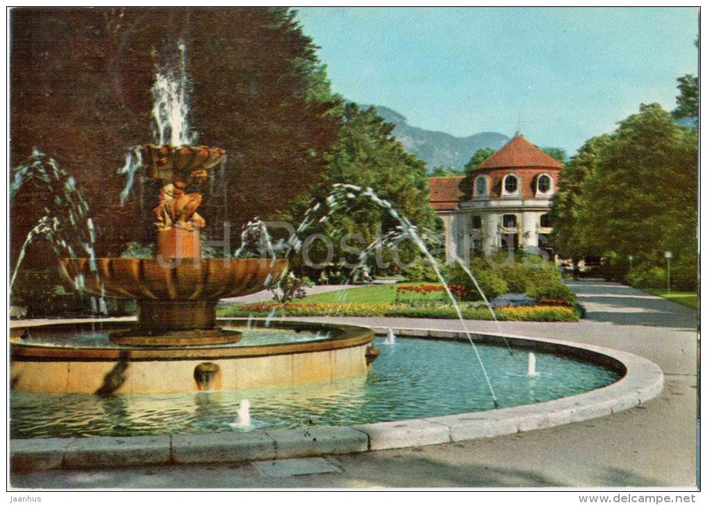 Weltkurort Bad Reichenhall - Kurpark - fountain - 823 - Germany - 1975 gelaufen - JH Postcards