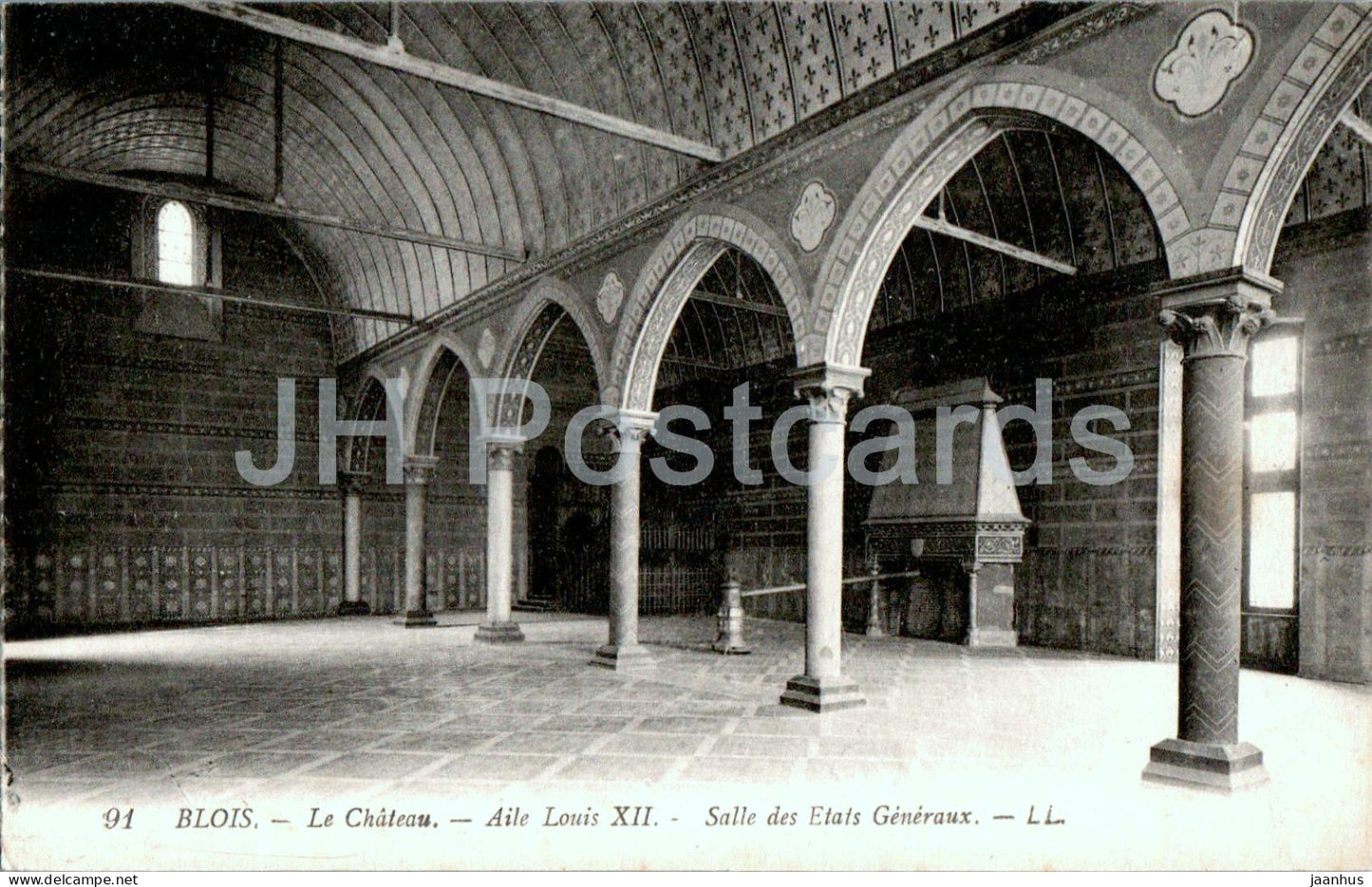 Blois - Le Chateau - Aile Louis XII - Salle des Etats Generaux - castle - 91 - old postcard - France - used - JH Postcards