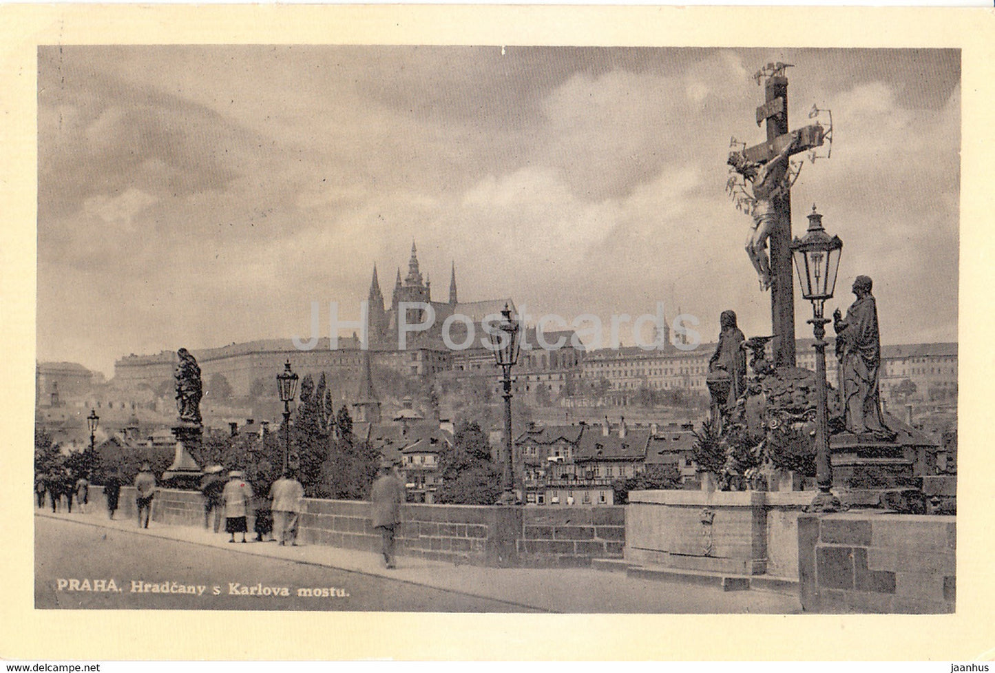 Praha - Prague - Hradcany s Karlova mostu - castle - bridge - 1936 - Czechoslovakia - Czech Republic - used - JH Postcards