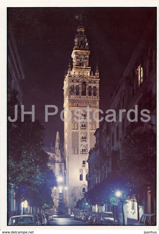 Sevilla - La Giralda - Vista Nocturna - La Giralda at Night - 9 - Spain - unused - JH Postcards