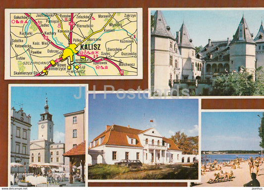 Kalisz - town views - multiview - 1992 - Poland - used - JH Postcards