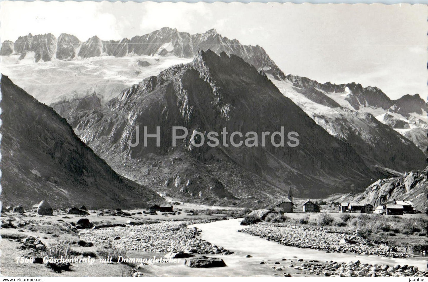 Goscheneralp mit Dammagletscher - 7568 - old postcard - Switzerland - unused - JH Postcards