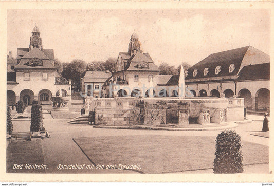 Bad Nauheim - Sprudelhof mit den drei Sprudeln - 12878 - old postcard - Germany - unused - JH Postcards