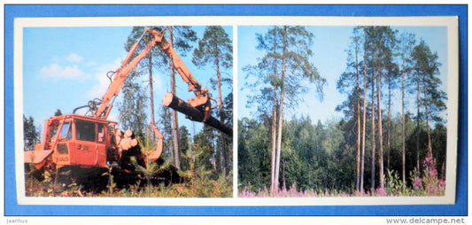 forestry - tractor - logging - Karjala - Karelia - 1976 - Russia USSR - unused - JH Postcards
