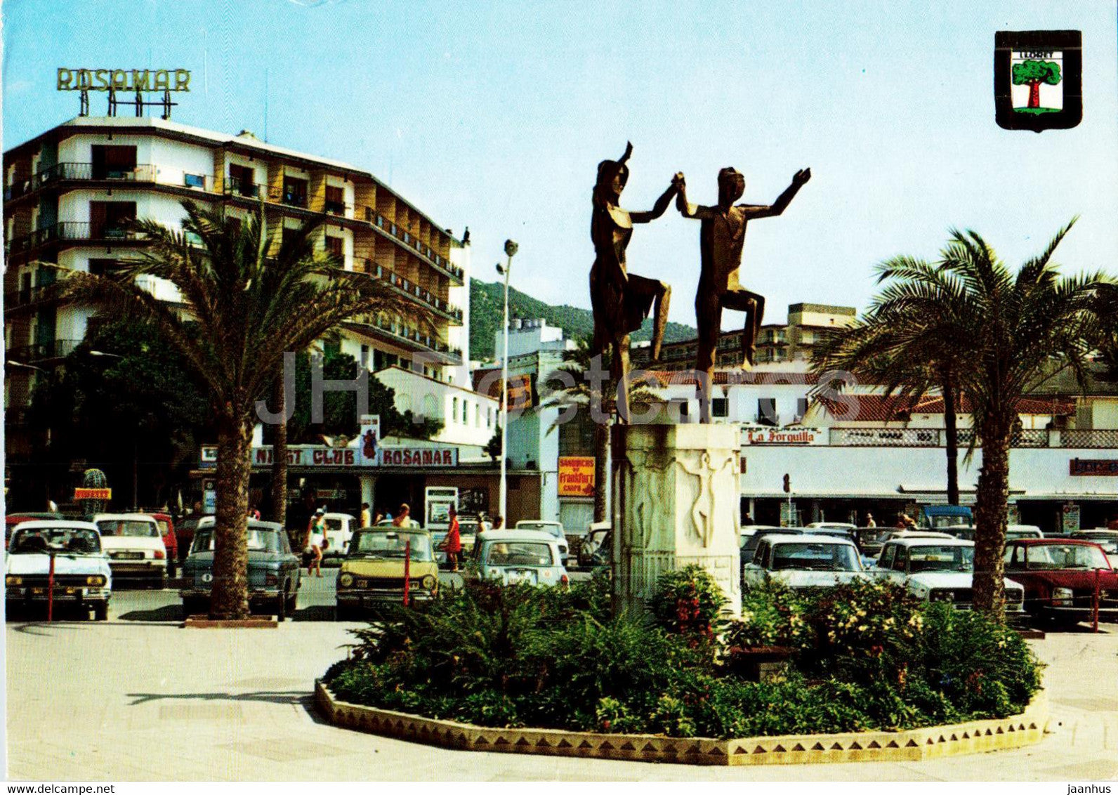 Lloret de Mar - Monumento a la Sardana - car - 1980 - Spain - used - JH Postcards