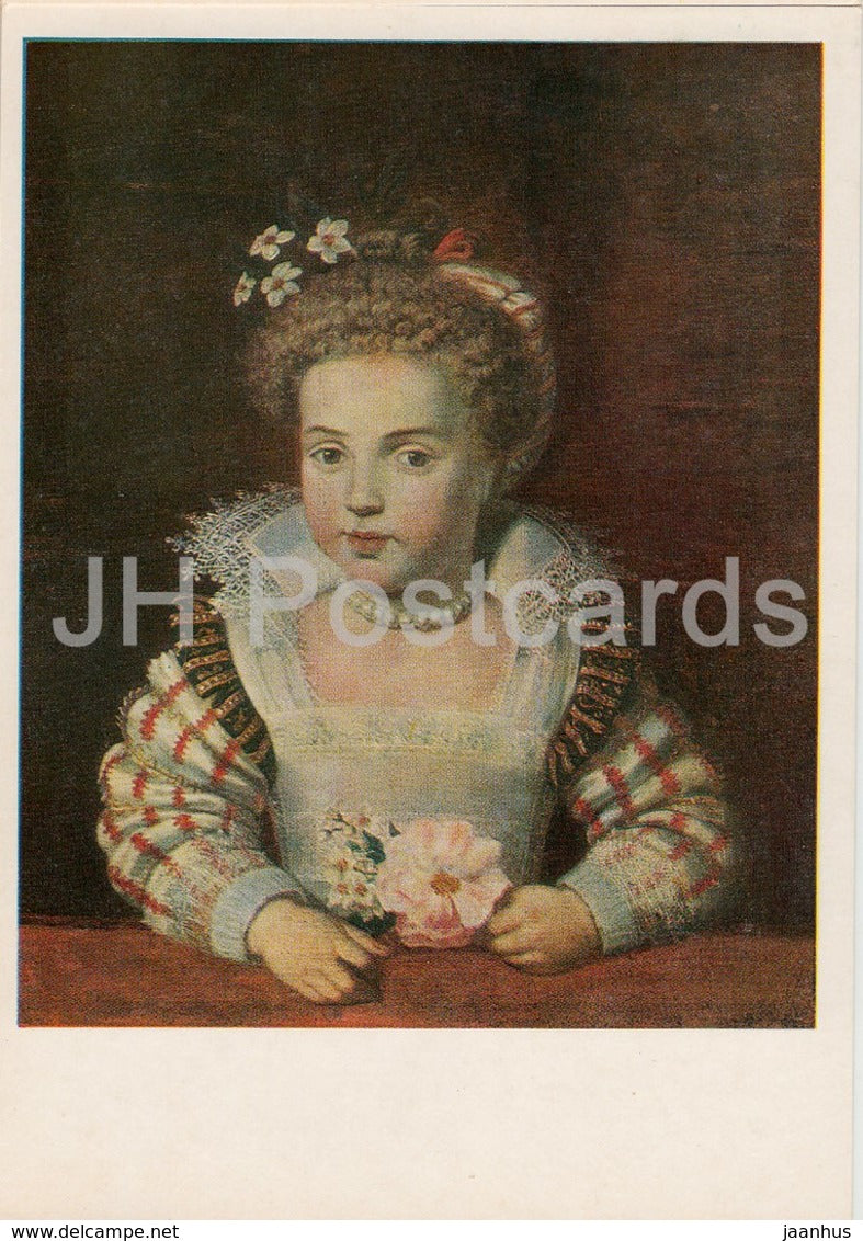 painting by Unknown Artist - Maria Medici as a Child - Italian art - 1974 - Russia USSR - unused