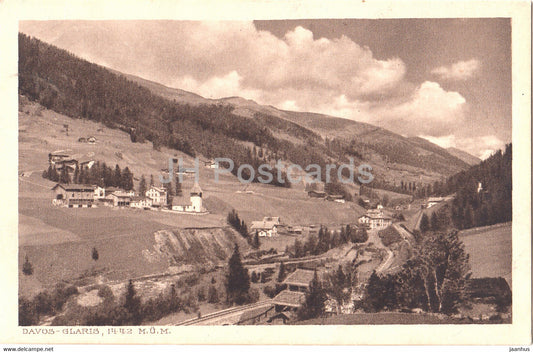 Glaris Davos - 1442 m - 1 - old postcard -  1920 - Switzerland - used - JH Postcards