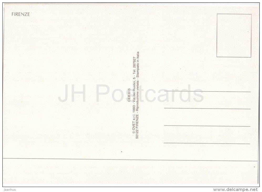 church - cathedral - Firenze - Florence - CEB 615 - Italia - Italy - unused - JH Postcards