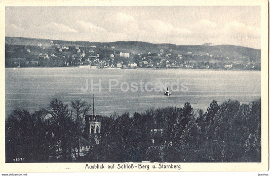 Ausblick auf Schloss - Berg u Starnbeg - 12377 - old postcard - Germany - unused - JH Postcards