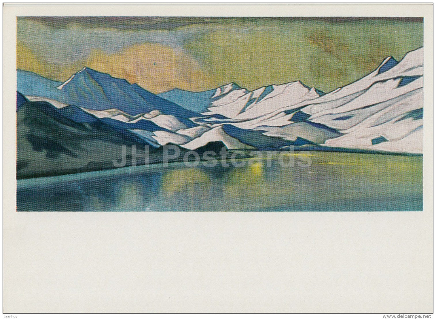 painting  by N. Roerich - A Mountain Lake . Bara Lacha-Bass , 1944 - Russian art - 1970 - Russia USSR - unused - JH Postcards