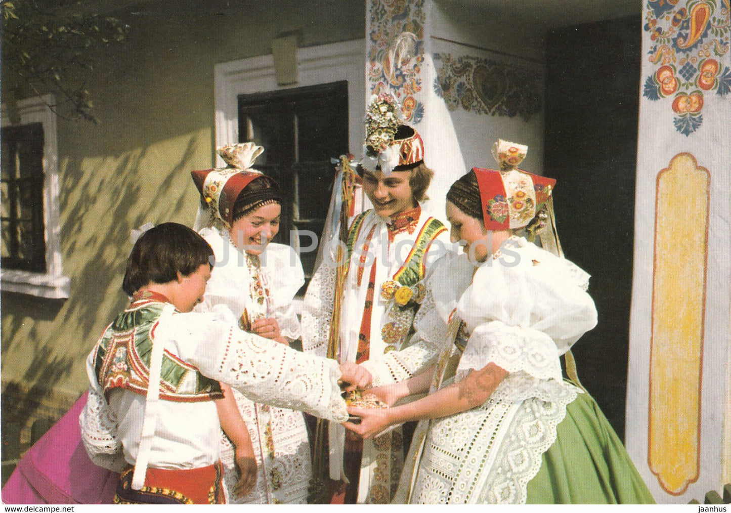 SG Velky Senov - Czech folk costumes - 1990 - Czech Republic - Czechoslovakia - used - JH Postcards